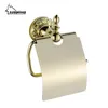 Europejskie zabytkowe uchwyty papieru toaletowego Mosiądz rzeźbiony papier toaletowy Gold Pvd Ti Flower Akcesoria łazienkowe Produkty T200425