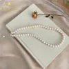 Ashiqi Natural Freshwater Pearl Necklace 925 여성용 스털링 실버 보석 선물 220217