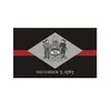 Государственный флаг Делавэр Тонкая красная линия Флаг 3x5 FT Пожарный Баннер 90x150 см Фестиваль Подарок 100D Полиэстер Внутренний Открытый Открытый Флаг