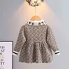 Autunno Inverno Ragazza Maglioni Principessa Bambini Bambini Bambini Panno Pullover Dolci Credenze Lavorate a Maglia Maglione Arco 1-5 anni 211227