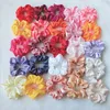 DHL Women Silk Scrunchie Elastic Handmade Multicolor HairBand Ponytail Holder Headband Hair Accessories epacket 70 colors