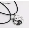 Colliers pour femmes, Design Unique, épissure Gossip Tai Chi Yin Yang, pendentif en corde en cuir, noir et blanc, amitié, Couple, noël, saint-valentin L5F