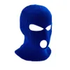 Winter Drie Gaten Gebreide Volgelaatsski Masker Beanie Hoed Fietsen Stretch Outdoor Sport Mannen Wol Party Masker Dda6529550352