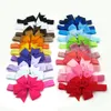 Bebê feito à mão Meninas Sólidas Cor Bowknots Headbands Kids Elastic Infantil Hairbands Crianças Moda Acessórios De Cabelo