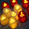 LED Flameless Candle Tea Light Pillar Candle Tealight Battery Operate Candle Lamp Wedding Birthday Party Christmas Decoration YL0236