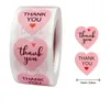 500pcs Roll 1inch Thank You Handmade Heart Paper Stickers Wedding Birthday Party Gifts Box Label Decor