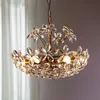 Postmodern Creative Crystal Chandelier Ceiling Luxury Bedroom Study Villa Simple Child Personality Iorn Petal Hanging Lights