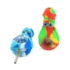 octopus Shape FDA Silicone Smoking hand Pipe 15MM Glass Bowl Herbal Pipes