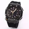 Novo 26405 quartzo cronógrafo relógio masculino preto textura dial cronômetro pvd caixa de aço preto borracha esporte relógios swistime a09347d