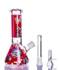 New Beaker Bong Glass Bubbler Hookahs Downstem Perc Ice Water bongs Heady Dab Rigs Wax Ashcatcher Tobacco Smoke Pipe With 14mm banger