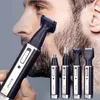 Electric Nose Ear Włosów Trymer 4 w 1 Akumulator Mężczyźni Bezbolesne Kobiety Przycinanie Sideburns Brwi Beard Clipper Cuther Shaver ABS Ze Stali Nierdzewnej