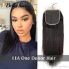 11A 4x4 TOP HD Lace Closure متوسطة البني 100 ٪ برازيلي الدانتيل Clousre قطع البشرية حريري مستقيم 8-22 بوصة أسود طبيعي يمكن تبييض