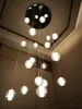 Hanglampen duplex trap lange kroonluchter villa woonkamer verlichting moderne eenvoudige sfeer kristal licht luxe loft appartement