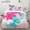 3D desenhos animados conjunto de cama para crianças / bebê / criança / menino / menina, rosa elefante duvet conjunto conjunto personalizado / europa / rainha, colcha / cobertor conjunto y200111