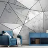 Изготовленные на заказ любые размерные обои на ролью современные абстрактные геометрические серые мраморные стены бумаги гостиной кабинет домашнее декор Papel de Parede 3D