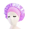ソリッドサテンボンネットヘアスタイリングキャップロングヘアケア女性ナイトスリープハットシルクヘッドラップシャワーキャップヘアスタイリングツール