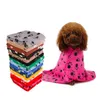 60x70 cm coperte per cani da compagnia per gatti Cute Floral Pet Sleep Warm Paw Print Dog Cat Puppy Fleece Morbida coperta Letti Mat SN1596