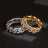Bijoux Anneaux Men Anneau en argent en argent anneau diamant Iced Out Cuban Link Chain Ring 8 mm Mélange Taille6221100