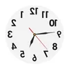 Reverse Wall Clock Unusual Numbers Backwards Modern Decorative Clock Watch Excellent Timepiece For Your Wall Y200109