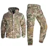 Gym Kleding Heren Winterjassen + Broek Fleece Warme Hooded Jassen Militaire Tactische Jas Parka Dikke Thermische Windjack Uniform