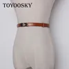 Toyoosky Designer女性ベルトダブルバックルシンプルなスタイルファインサッシ薄いウエストバンド用Jeanオールマッチの女性の高品質CX200716