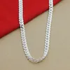 Ketten 925 Sterling Silber 6 mm Seitenketten Halskette für Frauen Männer Party Engagement Hochzeit Mode Schmuck Godl22