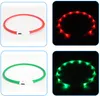 70cm LED Pet Dog Collar Rechargeable USB Adjustable Flashing Cat Puppy Collar Safety In Night Fits All Pet Silicone Dogs Collars SN1657