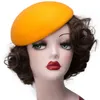 Winter Beanies Womens Beret Wool Hats Circle Round Pillbox Hats Ladies Millinery Supply Hat Base Cocktail Wedding Hat A048 Y201024