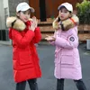 Teenagers Girl Winter Coat With Fur Hoods for Kids Long Winter Quilted Puffer Jacket With Fur Hood Outerwear 4 5 7 9 11 13 Years LJ201120