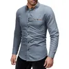 Chemises pour hommes 2020 printemps nouvelle marque de mode Fit couleur unie chemise homme manches longues décontracté Camisa Masculina taille XXL