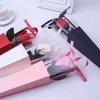 Gift Wrap Single Rose Box Valentines Day Wrapping Silk Ribbon Cone Carton Transparent Paper Case Wedding Decoration