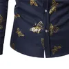 패션 남자 긴 소매 그림 셔츠 대형 나비 캐주얼 탑 럭셔리 짧은 소매 면화 세련된 셔츠 # G35