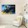 Dipinti ad olio fatti a mano Ragazza che suona il pianoforte Chitarra Musica Ritratto Arte su tela per la decorazione della stanza Moderna Blu di alta qualità297t