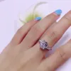 Real Pure 925 Sterling Silver Anel Sona Sintética Simulada Oval Corte Mulher Engagment Anel Noivas Aniversário Anniversary Finger Ring Y200106