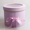 Double Layer Round Flower Paper Boxes with Ribbon Surprise Rose Box Bouquet Arrangement European Style Gift Cardboard Box