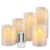 Flameless Wedding Decorative Velas Operado Bateria Pilar Real Wax Wick LED elétrico LED Gift Conjuntos com controle remoto LJ201018