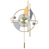 Orologio da parete in oro nordico di lusso Soggiorno Grande orologio da parete silenzioso in metallo Design moderno Reloj Pared Grande Home Decor LL50WC H1230