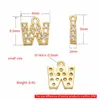 Micro Pave Settings Zircon Initial Letter Charms Pendants for Necklace Big Small Earrings Jewelry Findings Mix Wholesale