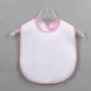 Bavoir blanc par Sublimation pour bébé, bricolage, transfert de chaleur, tissus de rot pour tout-petits, en Polyester blanc, nourrisseur pour bébé