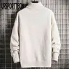 Ursporttech Turtleneck Mens Wool Knit Pullover Tröja Manlig överdimensionerad Turtle Neck Twisted Mönster Män Sweter Pull Jumper 211221