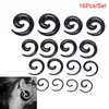 Hoop Huggie 16 stks / set Acryl Spiraal Taper Vlees Tunnel Oor Brancard Expander Stretching Plug Snail