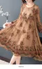 Nouvelle mode été grande taille 5XL robe en mousseline de soie femme printemps automne lâche Imitation mûrier soie robe florale T200604