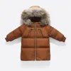 Olekid Kids Winter Down Jacket Fur Collar Long Boys冬のジャケット