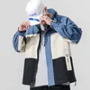 Singleroad herr klädjacka män lila lapptäcke vindbrytare hip hop japanska streetwear koreanska stil jackor för män 201127