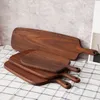 Hangable Black Walnut Cutting Board Durable Wooden Chopping Fruit Pizza Sushi BBQ Tray Solid Unpainted Non-slip Kitchen Dining Tools YL0096