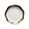 8/10 Inch Gold Inlay Edge Dinnerware Ceramic Food Dessert Plate Dish Tableware White And Black Porcelain Tray Luxury Dinner Set 201217