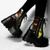 2020 neue frauen Hohe Plattform Stiefel Mode Bunte Damen Keile Stiefeletten Frauen Party High Heels Frauen Schuhe Fashion Teens