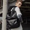 PU lederen rugzak heren reistas waterdichte eenvoudige stijl schooltassen voor tiener casual mode pack anti-diefstal bagpack