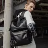 Zaino in pelle PU Borsa da viaggio da uomo Impermeabile Borse da scuola stile semplice per adolescenti Pacchetto moda casual Zaino antifurto