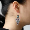 Banny rose Tribal Turquoises-boucles d'oreilles en pierre pour femmes ethniques en métal flèche déclaration boucles d'oreilles Vintage Stone285r